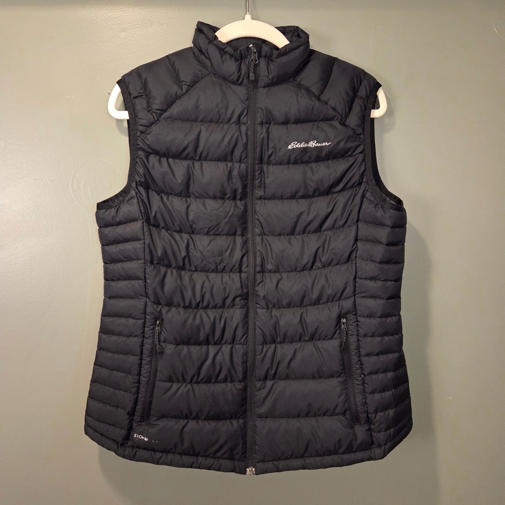Eddie Bauer First Ascent Goose Down Filled Puffer Vest, Size L Tall, Black